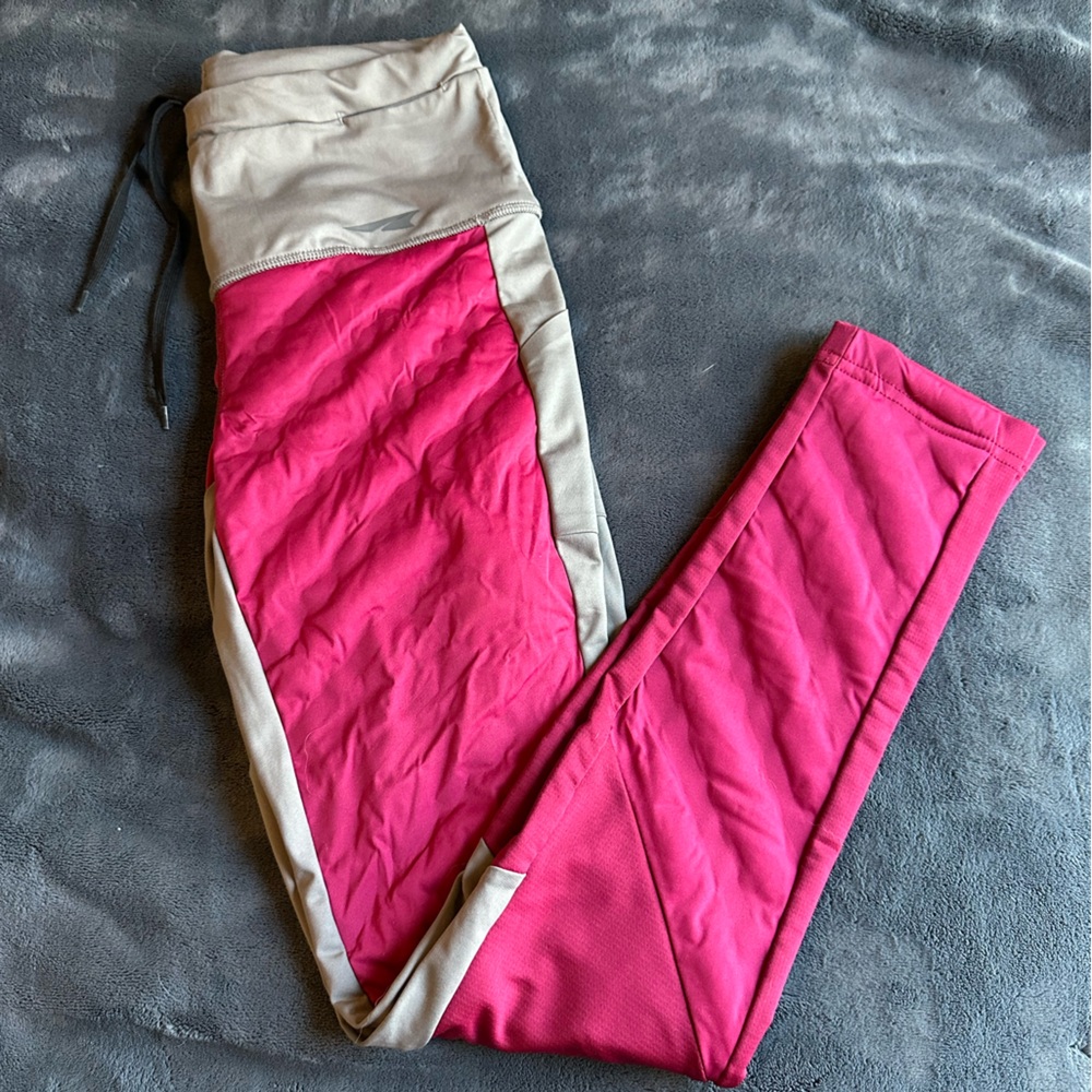 Pink and Tan winter running leggings